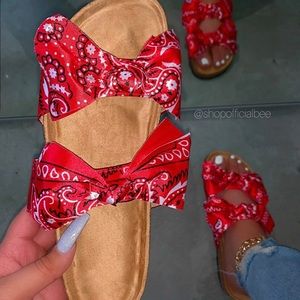 Red bandana sandals